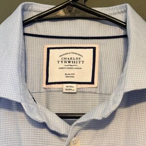 Charles Tyrwhitt Sky Blue Checkered Men's Dress Shirt
